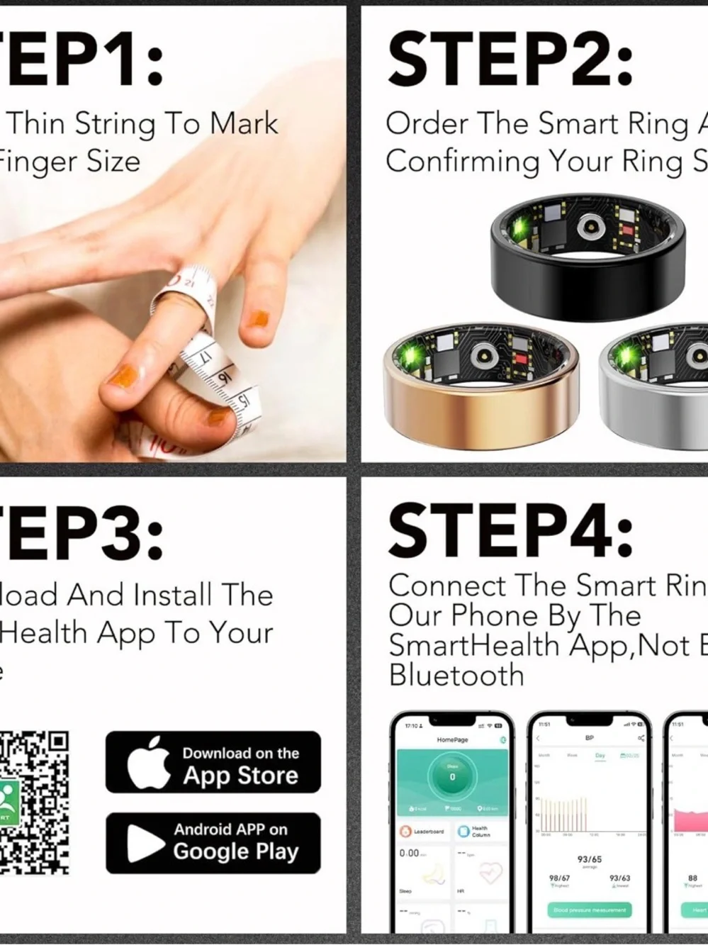 NWT Milavan Smart Health Ring,Women/Men,Fitness Tracker,Waterproof,Gold,Size 12